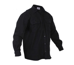 Rothco Black Heavyweight Solid Flannel Shirt - 4637