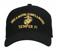 Rothco Black Marine Semper Fi Cap - 9293