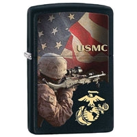 Zippo USMC Solider EGA Black Matte  Llghter 15330