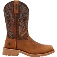 Rocky MonoCrepe 12 Inch Square Steel Toe Waterproof Pull On Slip Resistant Western Boot RKW0431