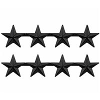 General 4 Star Black Metal Rank Insignia BM-125P