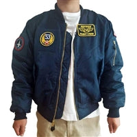 Rothco Navy Blue MA-1 Flight Jacket with Patches 77255
