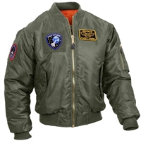 Rothco Sage Green MA-1 Flight Jacket with Patches 7240