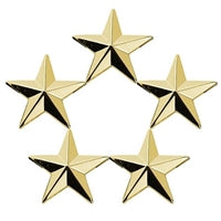 Five Stars Cluster 7/16 Inch Insignia and Clutch Backs 4479