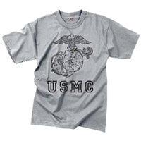 Rothco Grey Vintage Marines T-Shirt - 61343