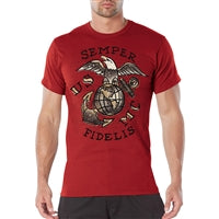 Rothco Red Usmc Semper Fidelis T-shirt 11785
