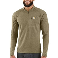 Carhartt Base Force Quarter-Zip Top MBL120 heavyweight thermal base layer with wool blend fabric, FastDry technology, and zip chest pocket