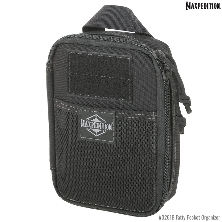 Maxpedition Black Fatty Pocket Organizer 0261B, angled view