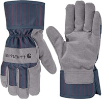 Carhartt Insulated Synthetic Suede Safety Cuff Glove GL-0839M-STLSTR for cold weather work in Steel Navy RR Stripe
