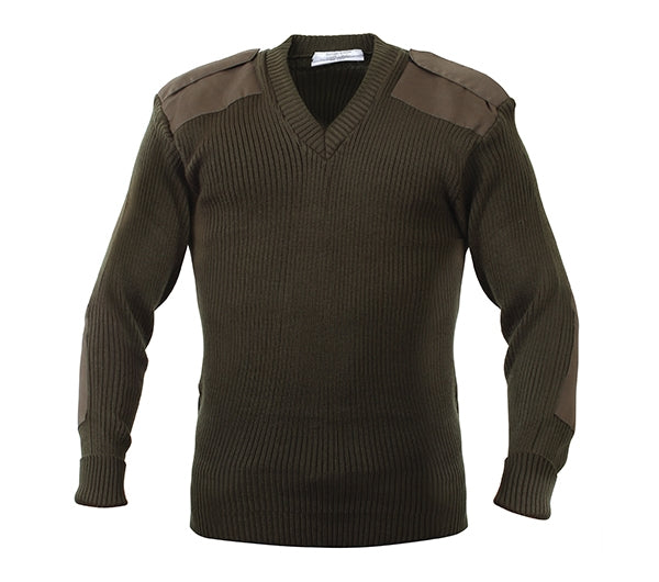 Rothco 6345 Acrylic V-Neck Commando Sweater - Olive Drab
