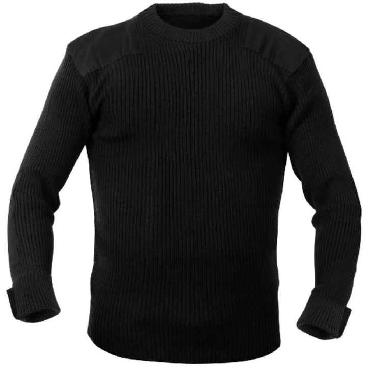 Rothco 6345 Acrylic V-Neck Commando Sweater - Black