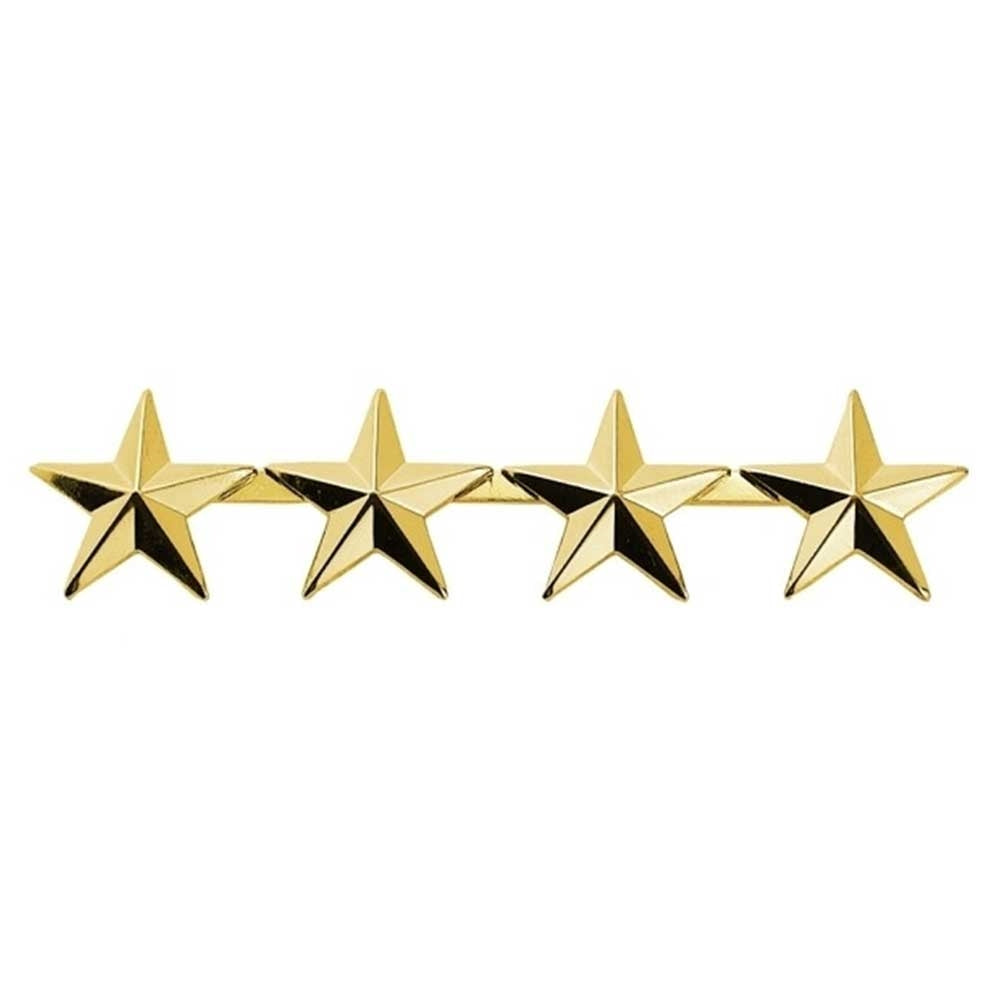 Four Star 0.5 Inch Insignia with Clutch Backs 4488 - Gold