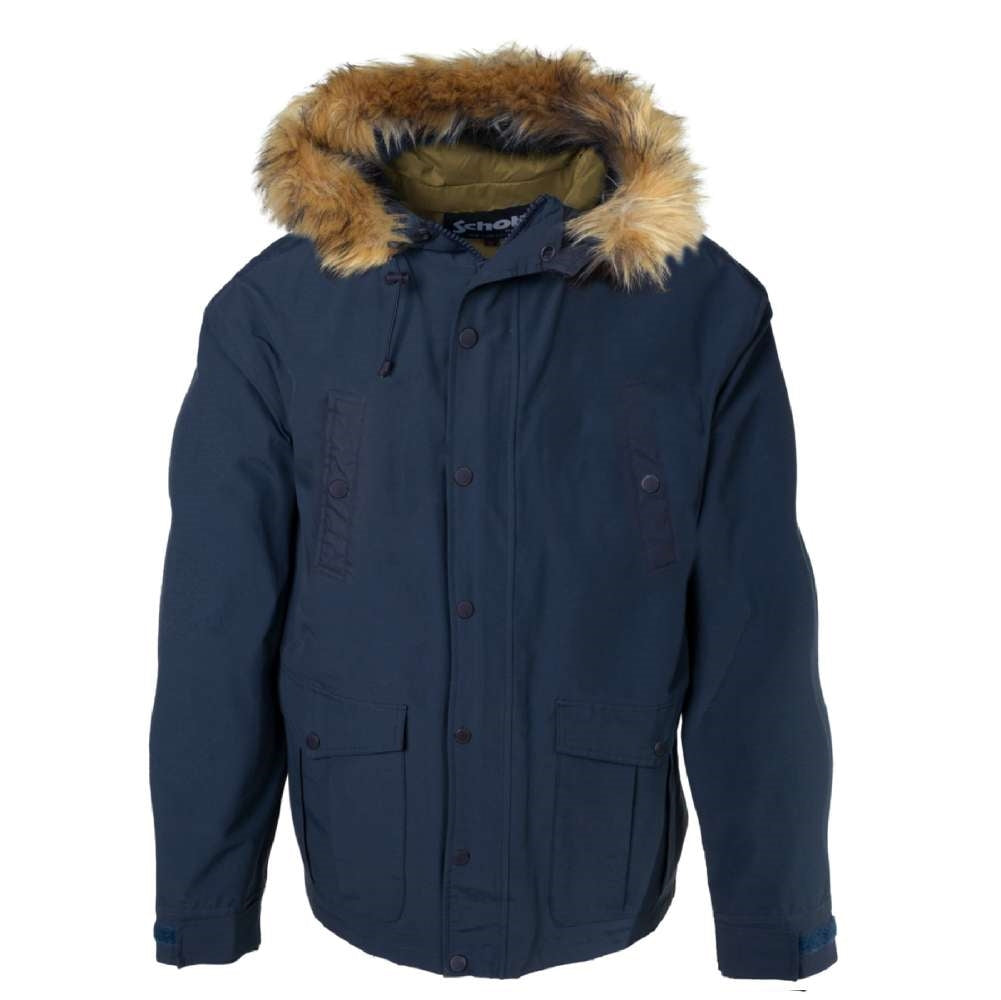 Schott Brooklyn Cotton Blend Down Filled Parka 8265D - Navy