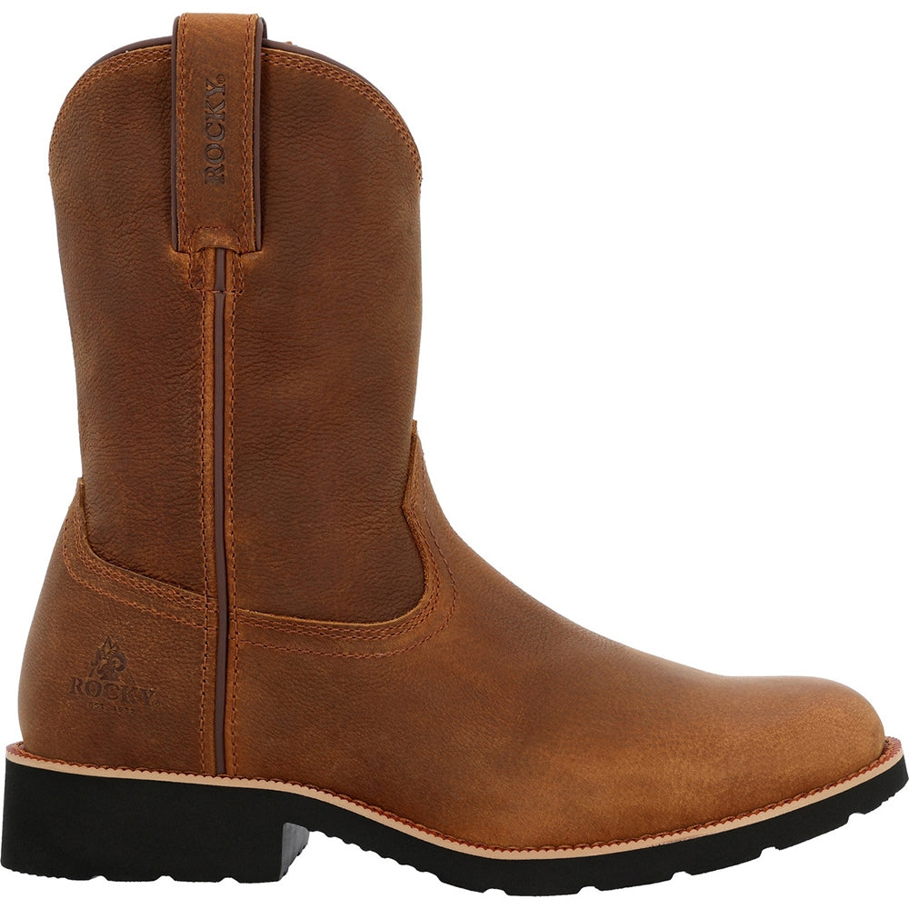 Rocky Monocrepe Round Toe Unlined Pull On Western Work Boot RKW0461