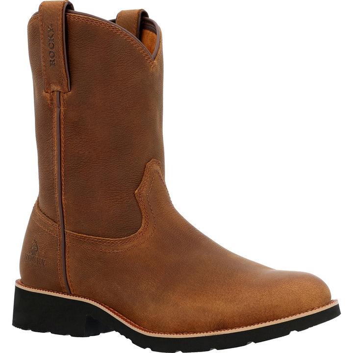 Rocky Monocrepe Round Toe Unlined Pull On Western Work Boot RKW0461