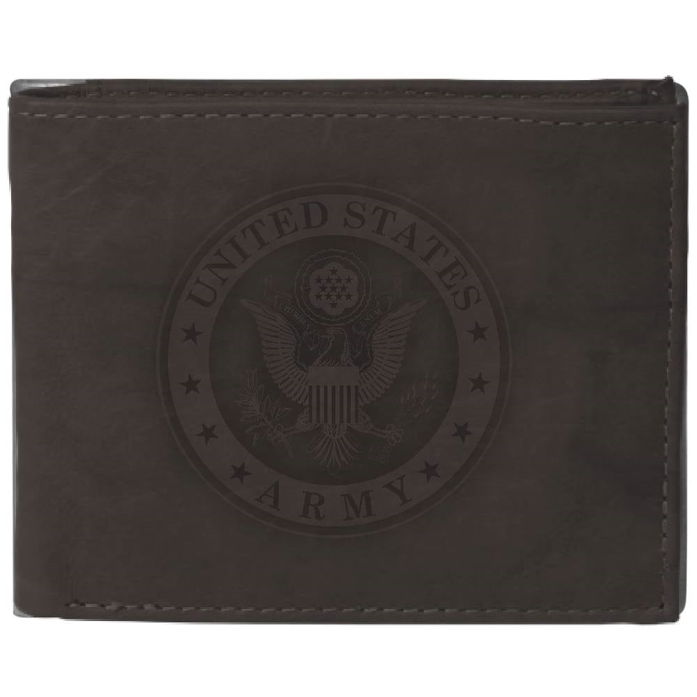 US Army Crest Embossed Black Wallet TW-24