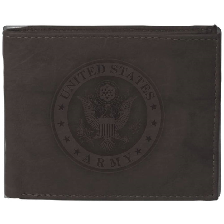 US Army Crest Embossed Black Wallet TW-24