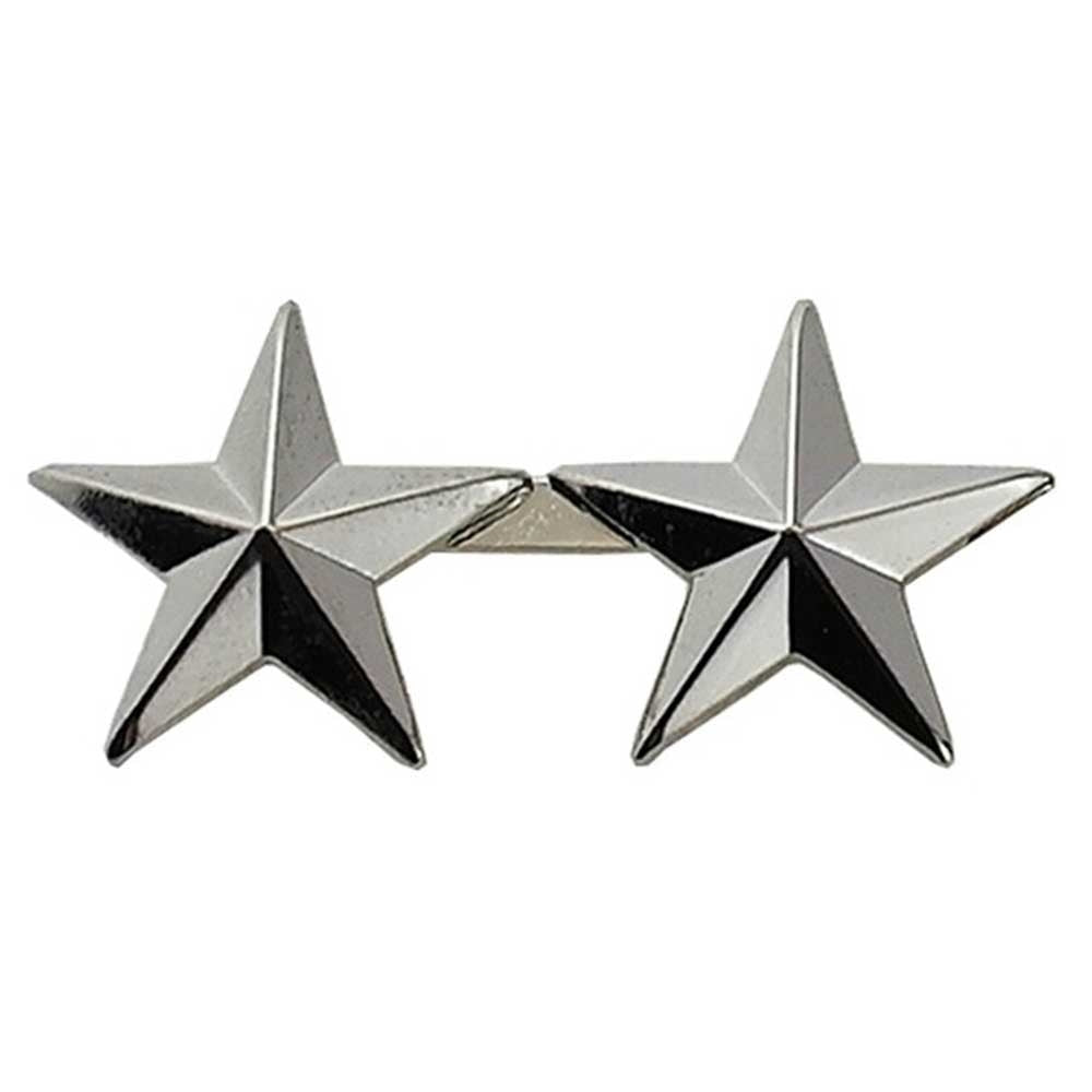 Two Star 0.5 Inch Insignia with Clutch Backs 4486