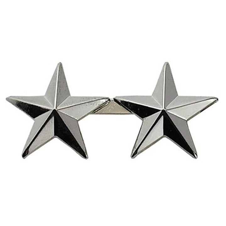 Two Star 0.5 Inch Insignia with Clutch Backs 4486
