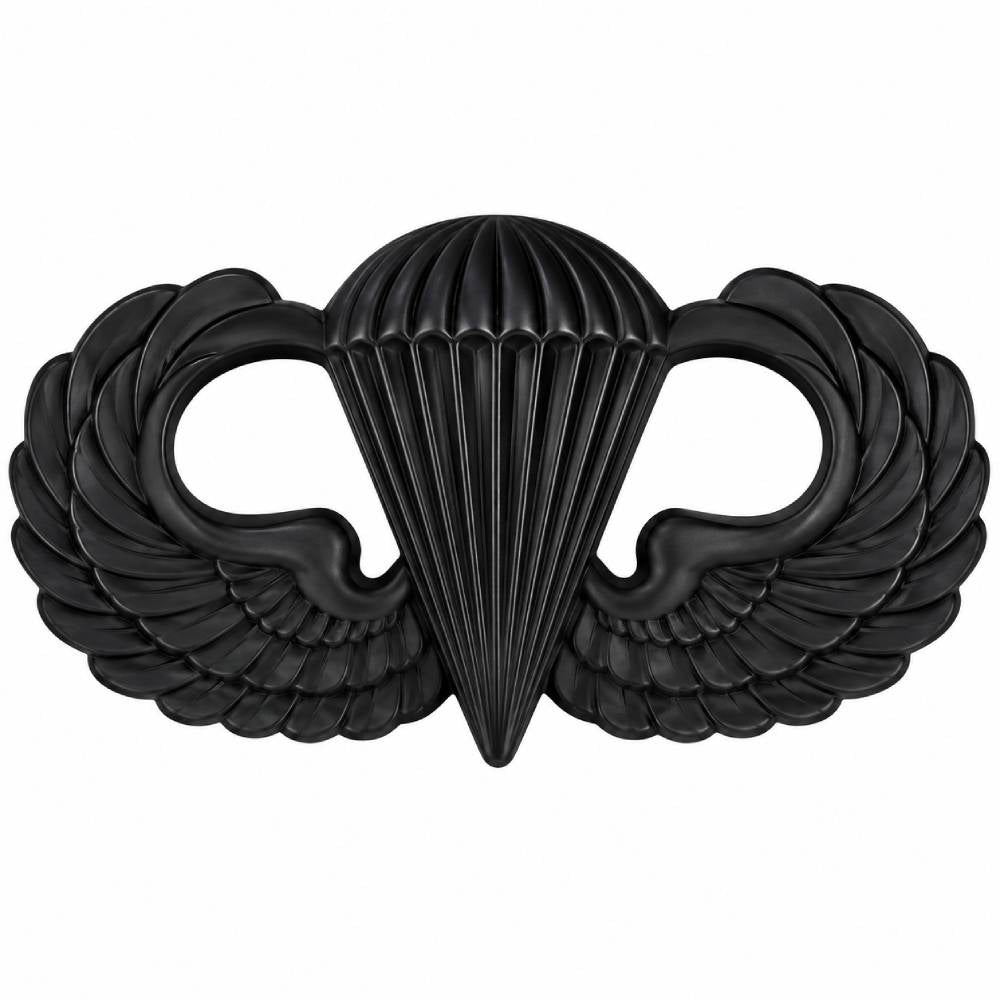 Army Parachutists Basic Black Metal Badge  AR-307-BM