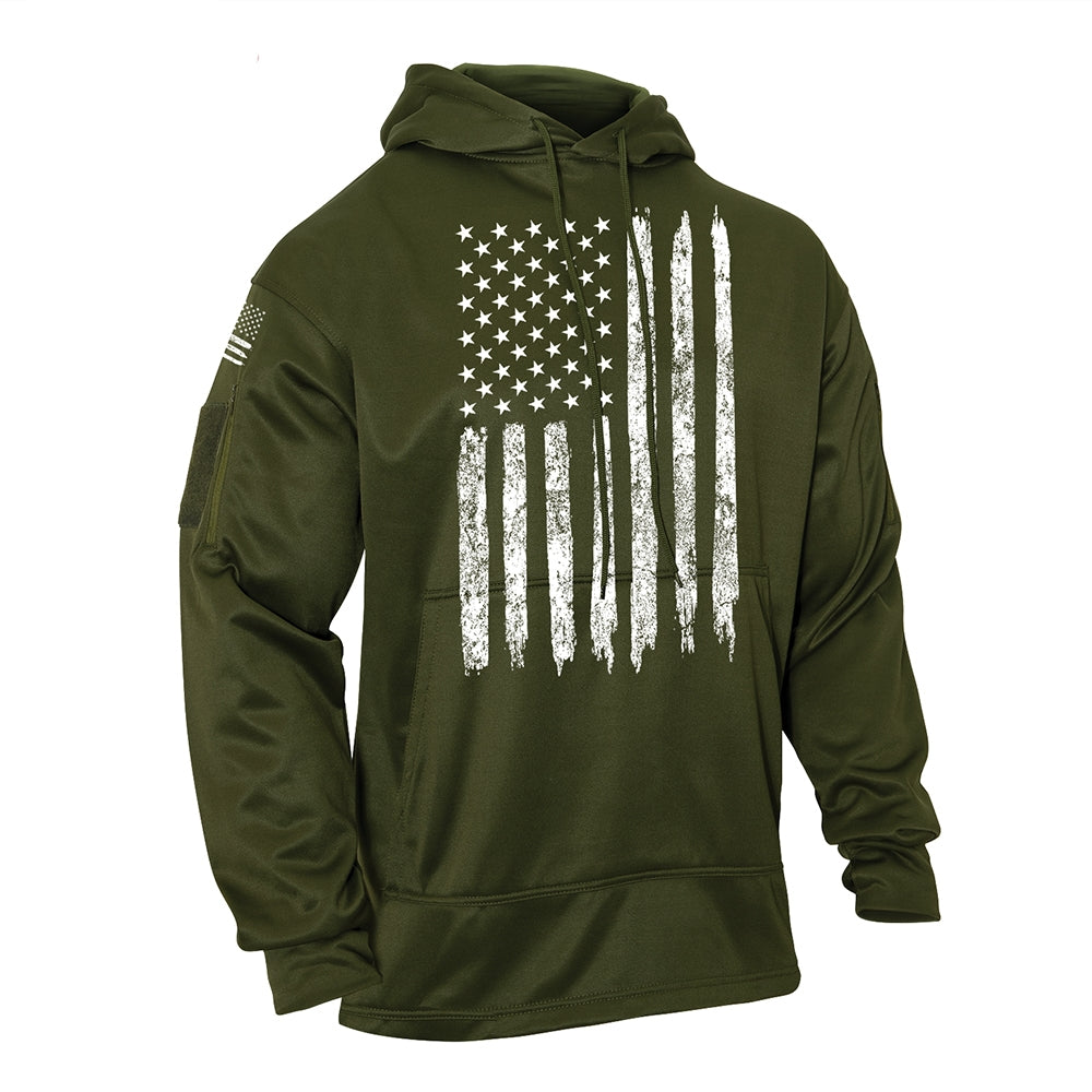 Rothco Olive Drab U.S. Flag Hoodie - 8091