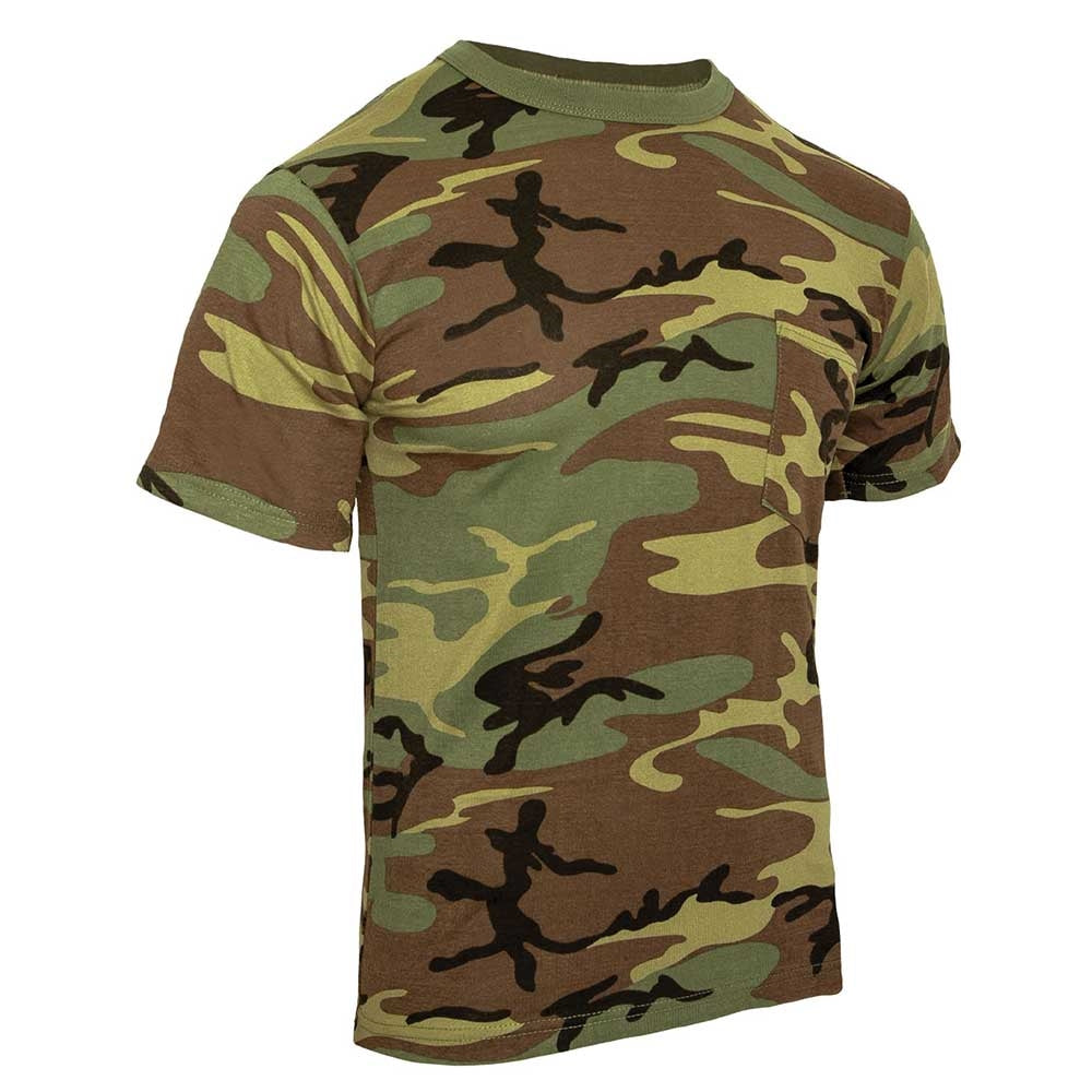 Rothco Woodland Camo With Pocket T-Shirt - 6667