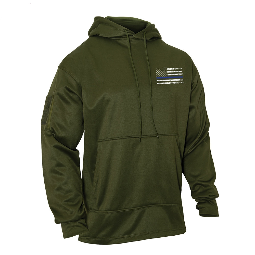 Rothco Olive Drab Thin Blue Line Hoodie - 52471