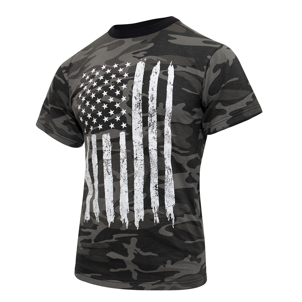 Rothco Black Camo US Flag T-Shirt - 10546