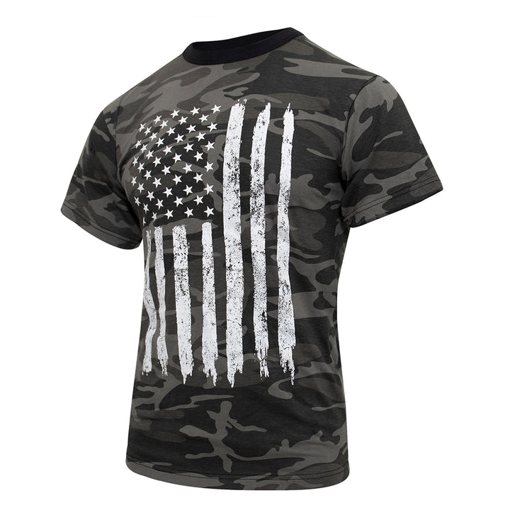 Rothco Black Camo US Flag T-Shirt - 10546