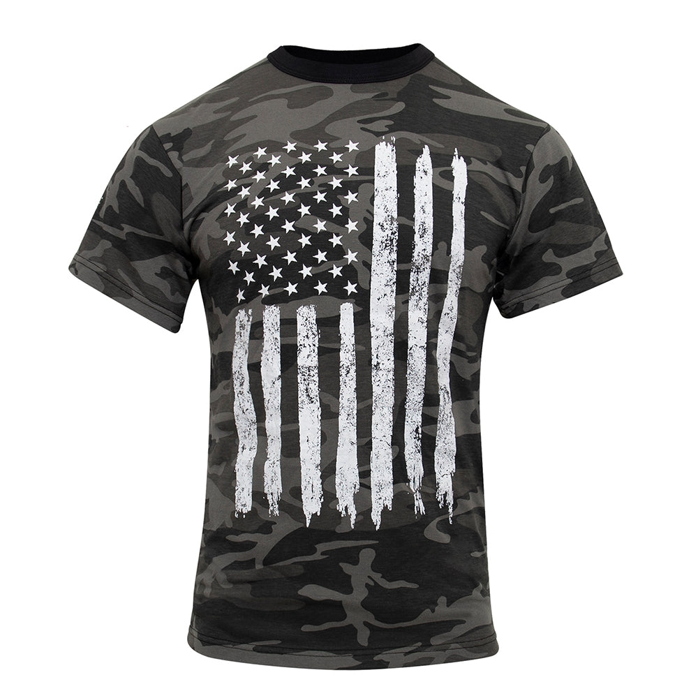 Rothco Black Camo US Flag T-Shirt - 10546