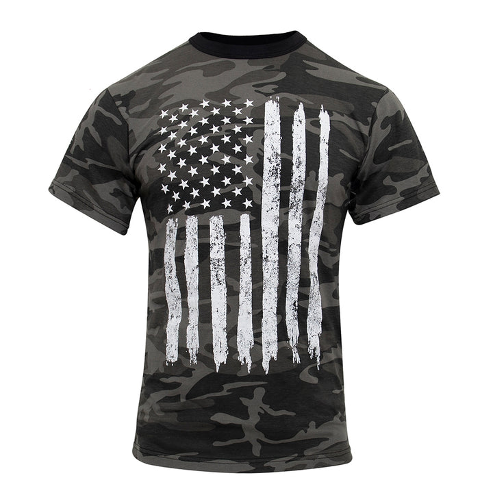 Rothco Black Camo US Flag T-Shirt - 10546