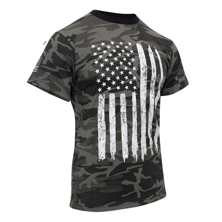 Rothco Black Camo US Flag T-Shirt - 10546