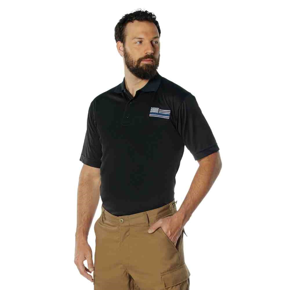 Rothco Thin Blue Line Moisture Wicking Polo 2812