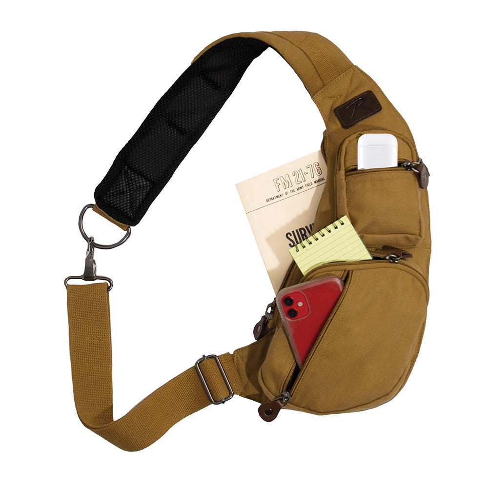 Rothco Crossbody Coyote Canvas Sling Bag 24981