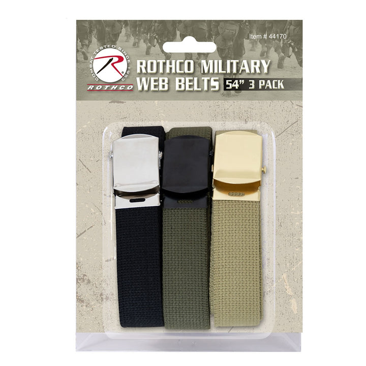 Rothco 4912  Military Web Belts 3 Pack