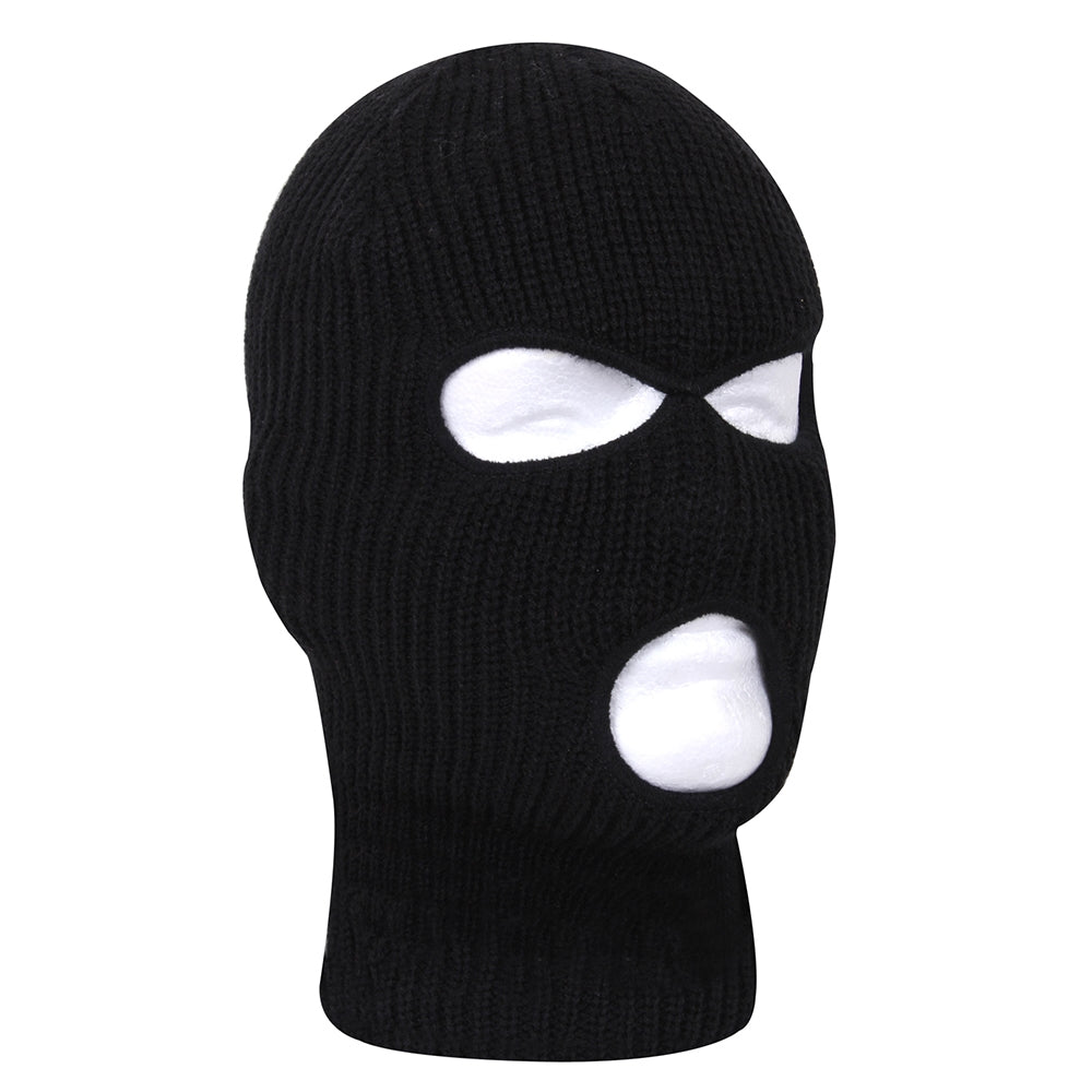 Rothco Black Fine Knit Three Hole Facemask - 5989