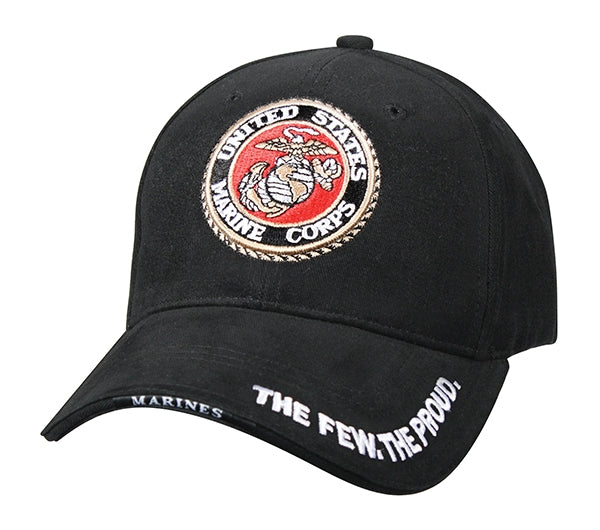 Rothco Black Marines Globe and Anchor Cap - 9327