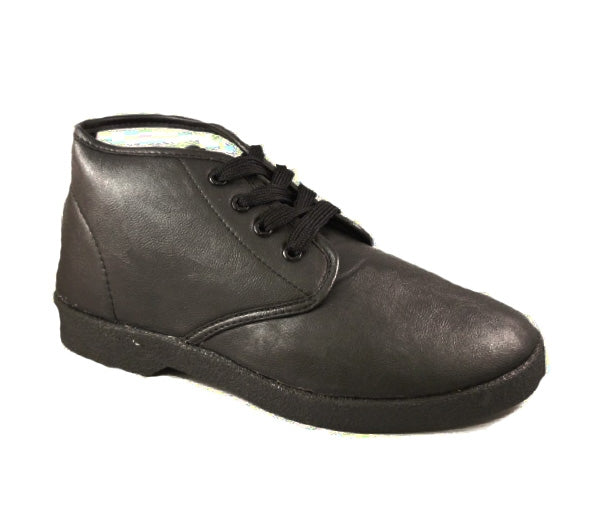 Zig-Zag Black Leather Chukka Shoes - 7219