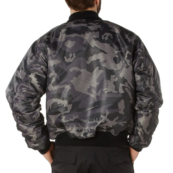 Rothco Black Camo MA-1 Flight Jacket 73330