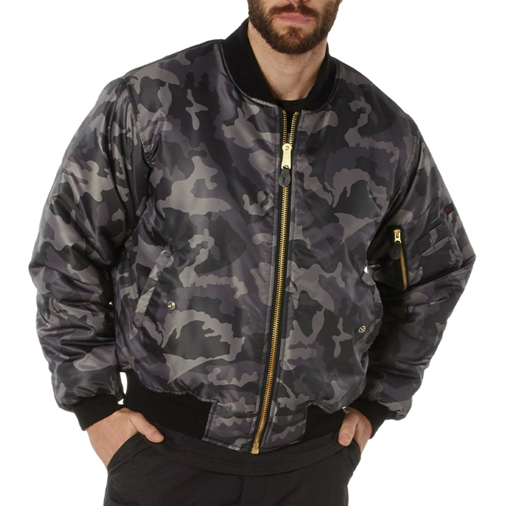 Rothco Black Camo MA-1 Flight Jacket 73330