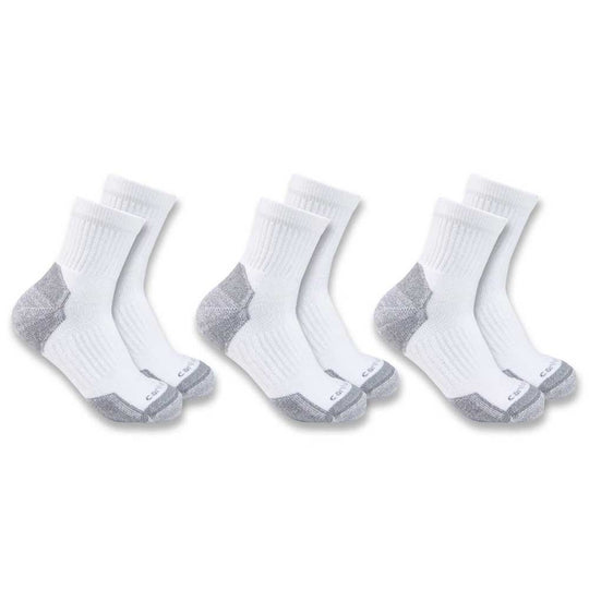 Carhartt Men's Midweight Cotton Blend Quarter Socks, 3-Pack, SQ6103