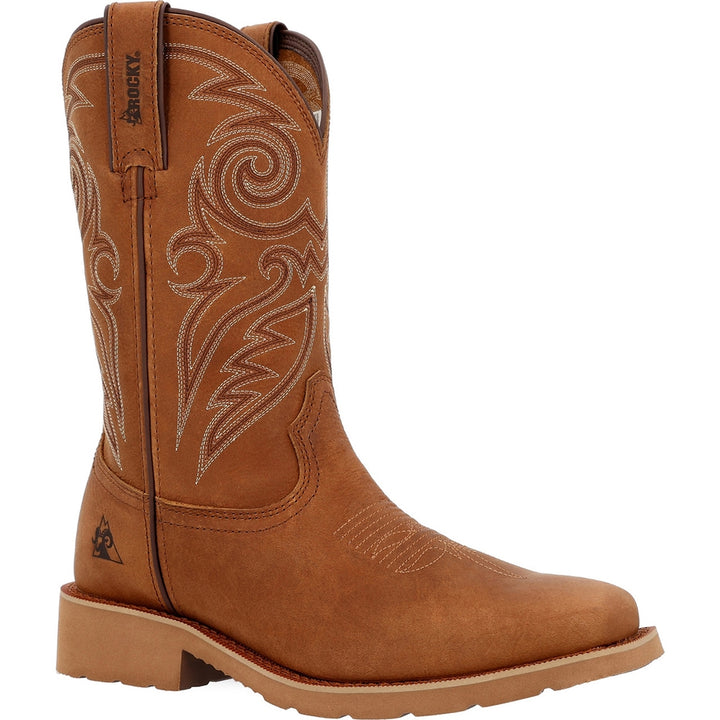 Rocky Monocrepe Square Soft Toe Slip Resistant Pull On Western Boot RKW0433