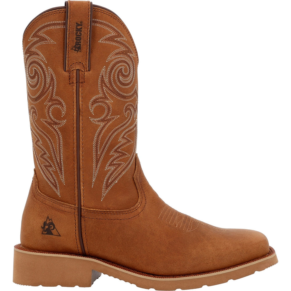 Rocky Monocrepe Square Soft Toe Slip Resistant Pull On Western Boot RKW0433