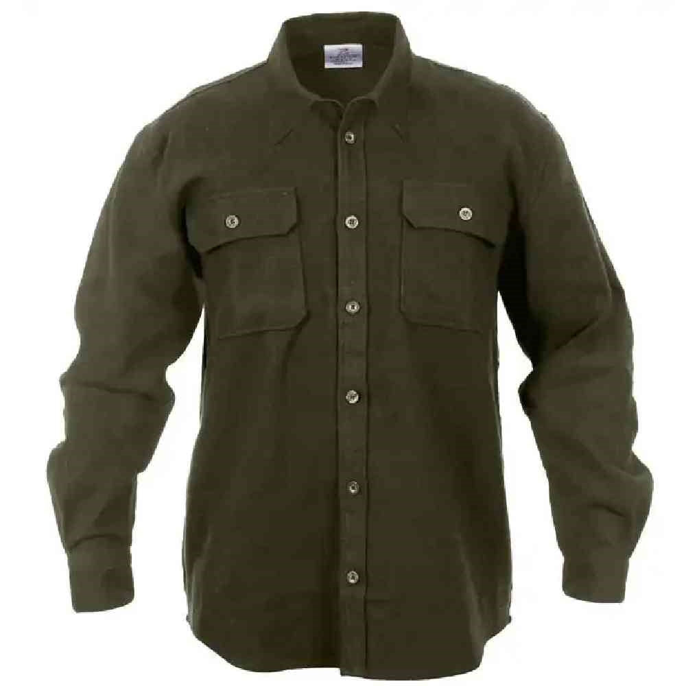 Rothco Olive Drab Solid Flannel Shirt - 4669