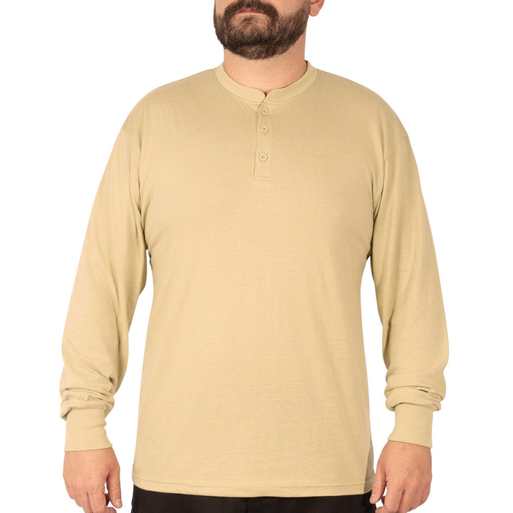 Rothco Desert Sand Long Sleeve Henley T-Shirt 21035