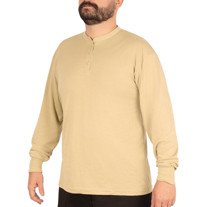 Rothco Desert Sand Long Sleeve Henley T-Shirt 21035