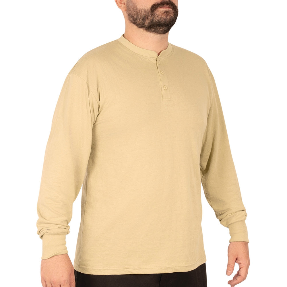 Rothco Desert Sand Long Sleeve Henley T-Shirt 21035