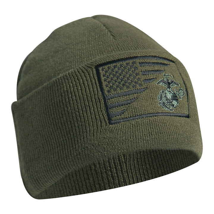 Rothco Olive Drab USMC US Flag Watch Cap 54980