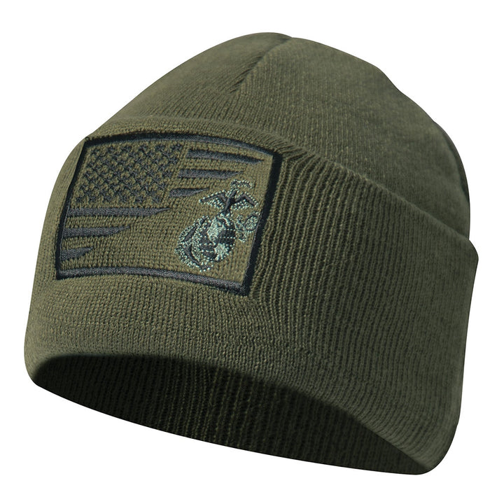 Rothco Olive Drab USMC US Flag Watch Cap 54980