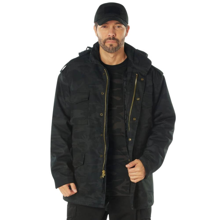 Rothco Midnight Black Camo M-65 Field Jacket 12072